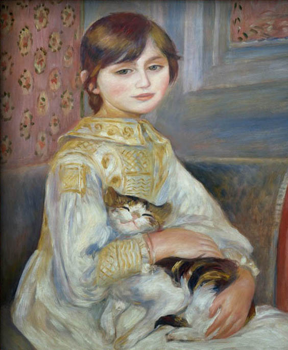 Portrait of Julie Manet or Little Girl with Cat by Pierre Auguste Renoir